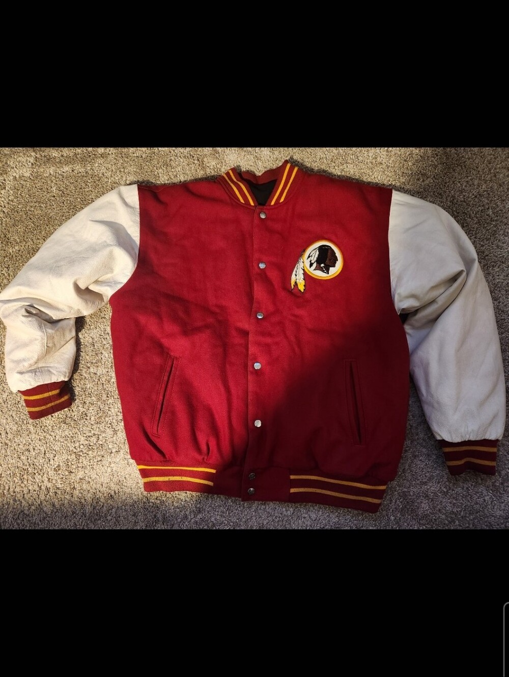 REVERSABLE VINTAGE WASHINGTON REDSKINS VARSITY JACKET SIZE XL
